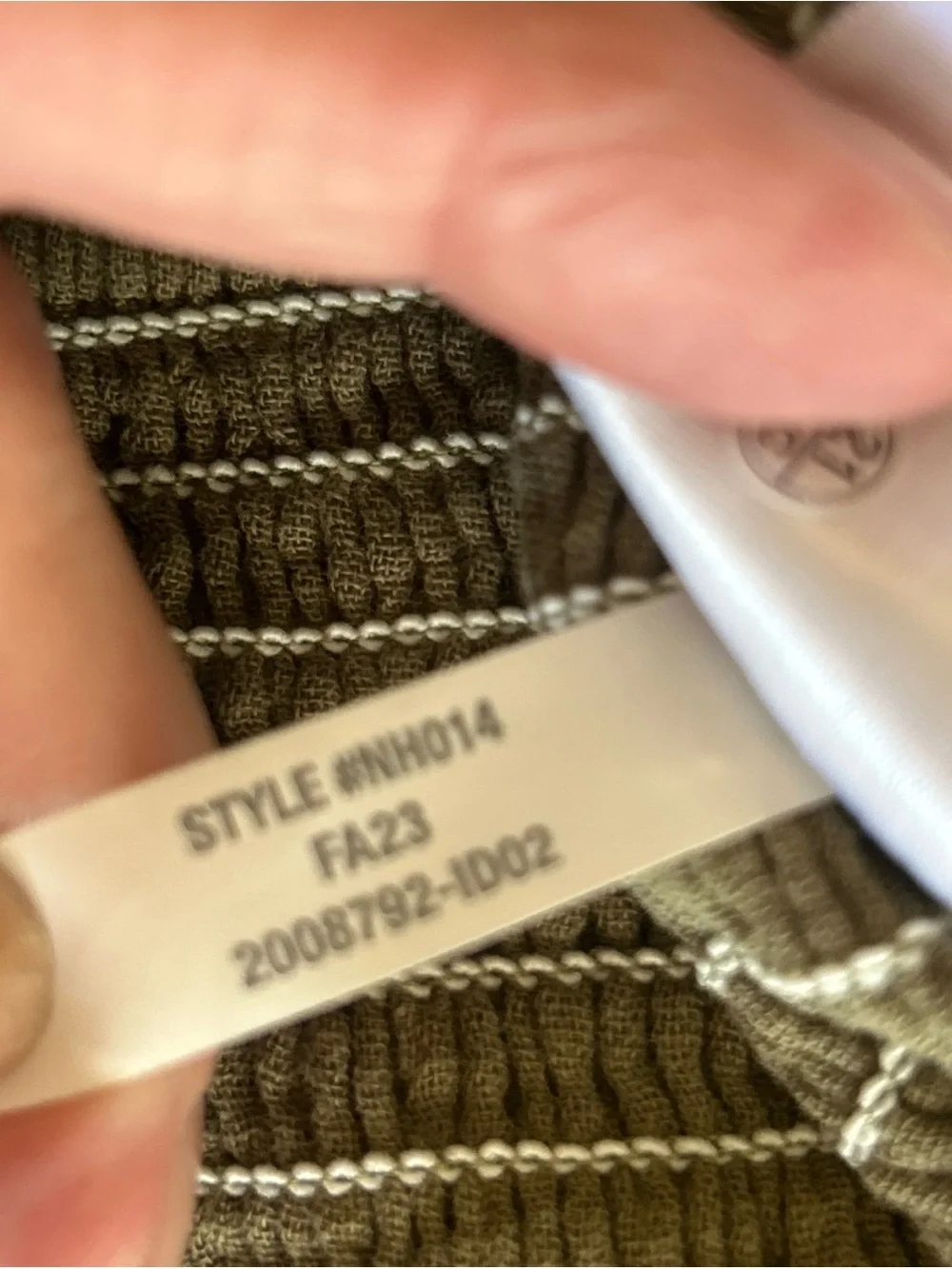 Madewell Olive Smocked V-Neck Peasant Blouse